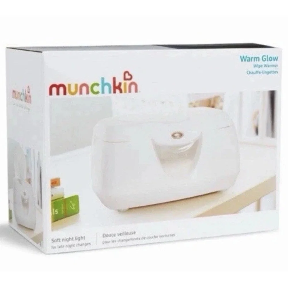 Munchkin Warm Glow Wipe Warmer White w/Soft Night Light - New In Box